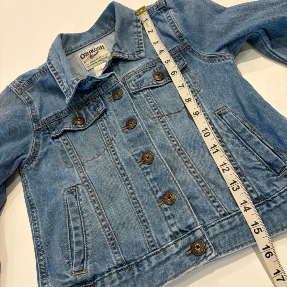 OshKosh B'Gosh Denim Trucker Jacket Snap Close Kids Girls Size 7 Unisex Classic